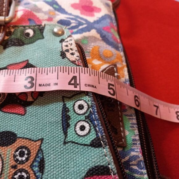 UnionBay Crossbody bag Owls Adjustable Leather Strap Country Fun Buckles - Picture 8 of 9